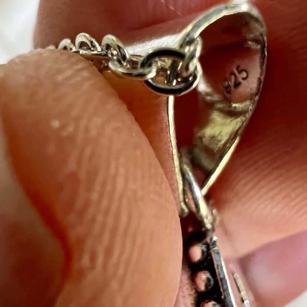 925 Calming Caribbean Larimar Cross Necklace Pendant (you choose size!) - Picture 8 of 9